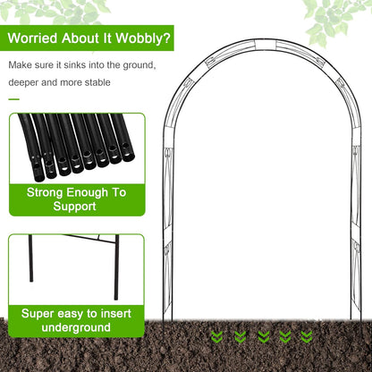 KINTNESS Garden Arch Steel Arbor Arbour Trellis Archway for Climbing Vines and Plants Elegant Pergola for Garden Lawn Backyard Patio Outdoor