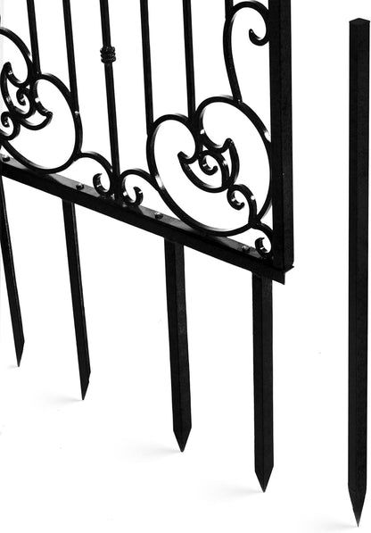 H Potter Black 8 Foot Tall Garden Trellis Wrought Iron Heavy Scroll Metal Decoration Lawn Patio and Wall Decor Screen for Rose Clematis Ivy Weather Resistant Patio Wall Art X Large (X-Large Black)