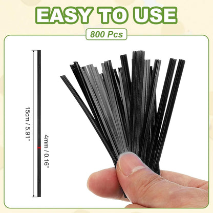 PATIKIL Bag Twist Ties 6 Inch, 800 Pcs Metallic Bread Ties for Treat Plastic Bags Gift Wrapping Candy Coffee Bag Plant Party Cake Favor, Black