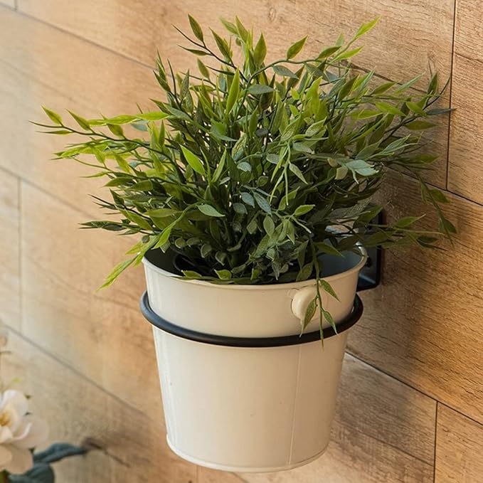 Plant Holder Ring 8 Inch Wall Mounted, 6 Pack Flower Pot Hangers Metal Plant Stand Hanging Bracket Basket Hooks