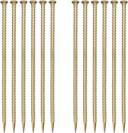 16 Inch Rebar Stakes (12 Pack)- 0.5 Inch Diameter Galvanized Steel Ground Anchors - Heavy Duty Plant Support Garden Stake for Speed Bump, Wheel Stop, Tent Stakes Metal Rebar Support