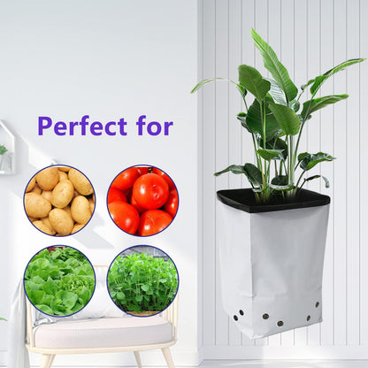HFS(R Poly Grow Bag Planters Panda Film Black and White for Nursery Horticulture 3 Gallon - 50 PC (Pack of 2)