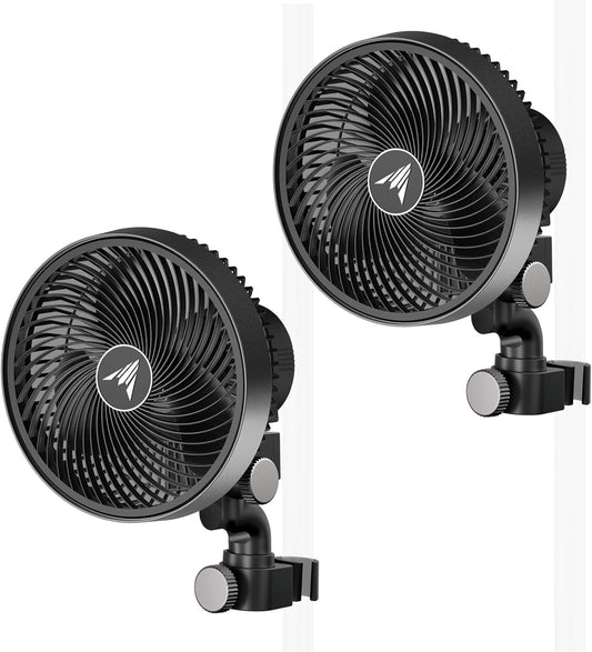 AC Infinity CLOUDRAY S6 2-Pack, Grow Tent Clip Fan 6” with Redesigned Long-Life EC Motor, Custom 10