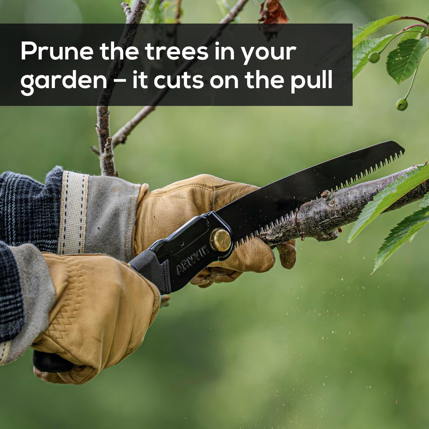 Nordic Pruning Saw for Gardening & Folding Saw Bushcraft - Arnvik - 8 Teeth per Inch - 8 in Hardened SK5 Steel Blade for Wood - For Cutting Trees in Your Garden or Firewood when Camping
