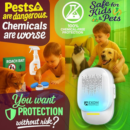 T-26, Ultrasonic Pest Repeller Wall Plug-in Most Effective Than Repellents - Get Rid of - Rodents, Squirrels, Mice, Rats, Bats, Roaches, Ants, Spiders, Bed Bugs, Мosquito, Insects, Fleas (6 Pack)
