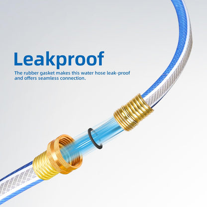 Short Leader Blue Garden Hose 3/4 in. x 15 ft.-Kink Free, Leakproof, Flexible -Heavy Duty Durable Lightweight Water Pipe for Commercial Use, Lawn Care & Equipment Connection - Male to Female Fittings