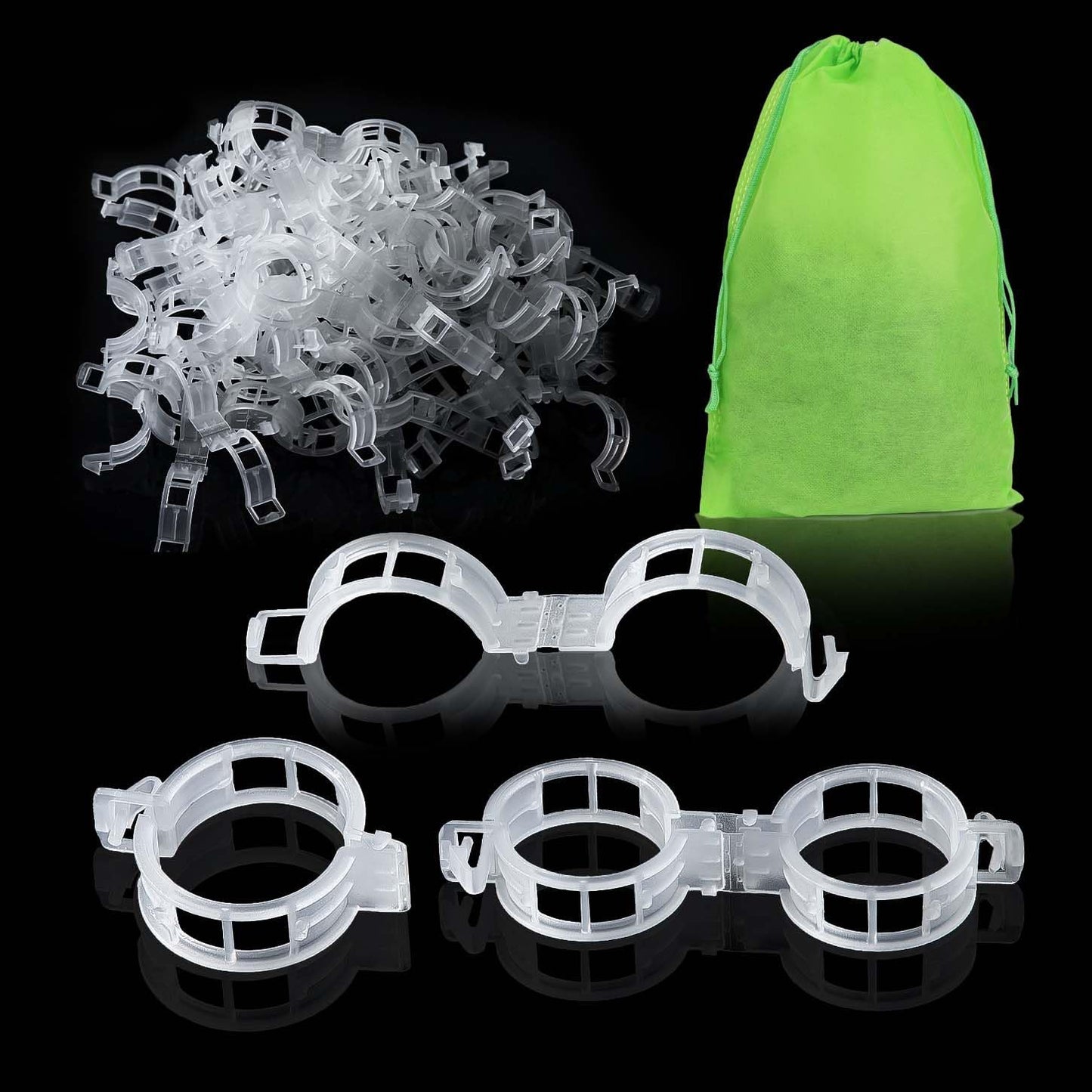 300pcs Plastic Plant Clips Reusable Garden Clips,Secured Plant Clips for Trellis&Vine Support Tomato Clips for Climbing Plants Enhance Upright Growth & Healthiness (CleanWhite)