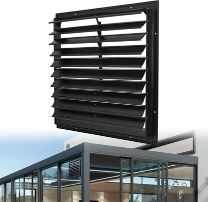 18 Inch Automatic Gravity Shutter Louver Vent, Aluminum Exhaust Shutters Louver for Windows Outside, Home Attics, Greenhouse Vent