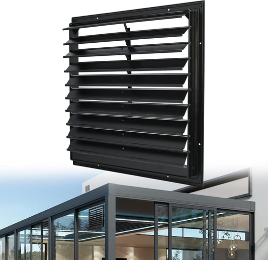 18 Inch Automatic Gravity Shutter Louver Vent, Aluminum Exhaust Shutters Louver for Windows Outside, Home Attics, Greenhouse Vent