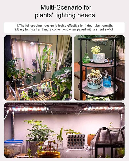 DOMMIA Plant Lights, Full Spectrum 12W(120W Equiv) Ultra-Thin Panel, 84 LEDs Sunlike Plant Lamp with On/Off Switch for Seed Starting, Hydroponics, Succulents & More, Easy to Assemble