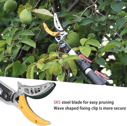 xixi-home Cut and Hold Pruners 4.2-7.2 Ft Long Reach Pole Saw Pruning Shears and Hold Bypass Pruner Extendable Tree Trimmer with Dedicated Serrations Telescoping Fruit Picker