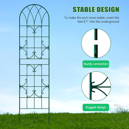 4 Pack Metal Garden Trellis for Climbing Plants,Green Metal Garden Trellis for Vines Plant Rose Vegetable Support,Large Decorative Outdoor Trellis
