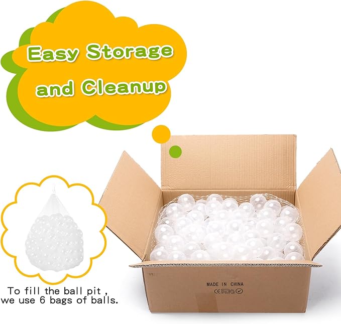 TRENDPLAY Plastic Balls for Ball Pits - Hollow Balls- Safe and Exciting Playtime - Perfect for Baby