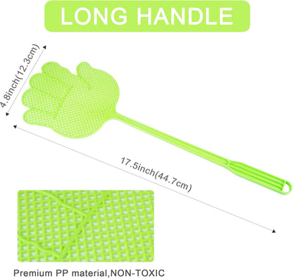 Dirza Fly Swatter - Funny Hand Shaped Fly Swatters - Durable -Colorful Manual Flyswatter Plastic Bug Swatters for Home Indoor Outdoor Classroom Office 5 Pack