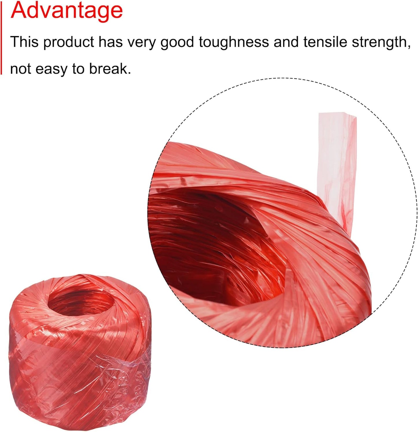 MECCANIXITY Polyester Nylon Plastic Rope Twine Household Bundled for Packing Gardening Craft,150m Length,Red