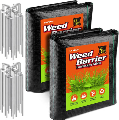 LAVEVE Heavy Duty Weed Barrier Landscape Fabric 4FT x 100FT