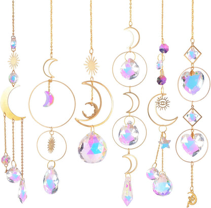 ilclviz Suncatcher Crystal Hanging Sun Catcher Prism with Chain Pendant Ornament Crystal Balls for Window