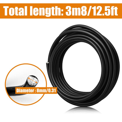 Black Bonsai Training Wire Aluminum 8mm Diameter – Anodized Aluminium Roll for Tree Branch Fixing, Plant Shape Sculpting, Bendable Solid Accessories for Floral Stems, Crafting Garden & Landscape 500g