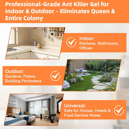 48 PCS Ant Killer Gel Bait Stations, Extra Strengthen Ant Bait Traps, Long-Lasting Effective Pest Gel for Carpenter Ants and Other Common Household Ants, No Mess Easy Use, Safe for Pets and Kids