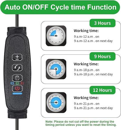 LED Grow Light Strips, Grow Lights for Indoor Plants Full Spectrum 3000K, 78 LEDs Plant Light with 3/9/12H Timer, 10 Dimmable Levels for Seedling Succulent and Plant Shelf, 3 Head 8.6 Inches