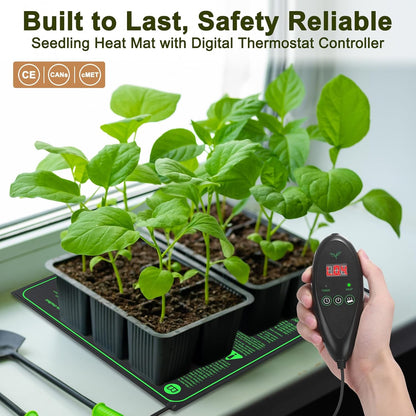 20"x 20" Seedling Heat Mat with Digital Thermostat Controller, Waterproof Plant Heating Mat Pad for Seed Plants Starter/Warm Hydroponic/Grass/Reptile/Sourdough/Indoor Growing