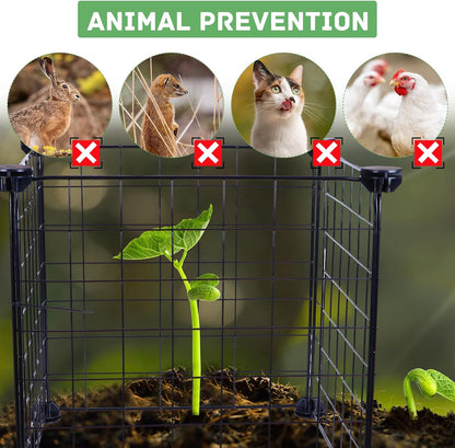 40 Set Wire Plant Cages for Plants Protect from Rabbits,Square Wire Plant Cages for Plants DIY Metal Net