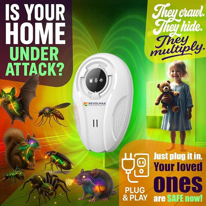 T-Ultrasonic Pest Control Repeller - Indoor Plug-in for Mice, Rats, Squirrels, Roaches, Ants, Spiders, Fleas, Bed Bugs, Bats 6 - Pack Rodent & Insect Repellent, Roach Killer, Mosquito Repellent