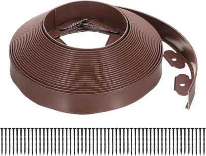 uxcell Landscape Edging, 1Pcs 60FT x 2" - No Dig Garden Edging Kit with 54 Stakes, Landscape Edging Border for Garden Lawn Flower Bed Yard Grass (Brown)