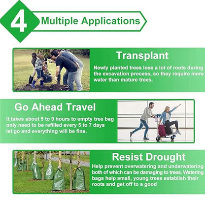 vensovo 2 Pack Tree Watering Bag - 20 Gallon Slow Release Tree Automatic Irrigation Bag with Zipper