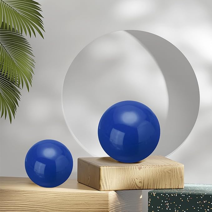 uxcell 2 Pcs Gazing Globe Decor Ball 2.5 Inch 63mm Reflective Garden Sphere Hollow Ball, Seamless Stainless Steel Gazing Ball, Smooth Mirror Globe for Garden Home Decor, Dark Blue