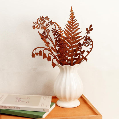 16 Pcs Metal Garden Stakes Decorative Flowers for Outside Rusty Finish Metal Plant Stakes for Indoor Outdoor Lawn Yard Walkway Garden