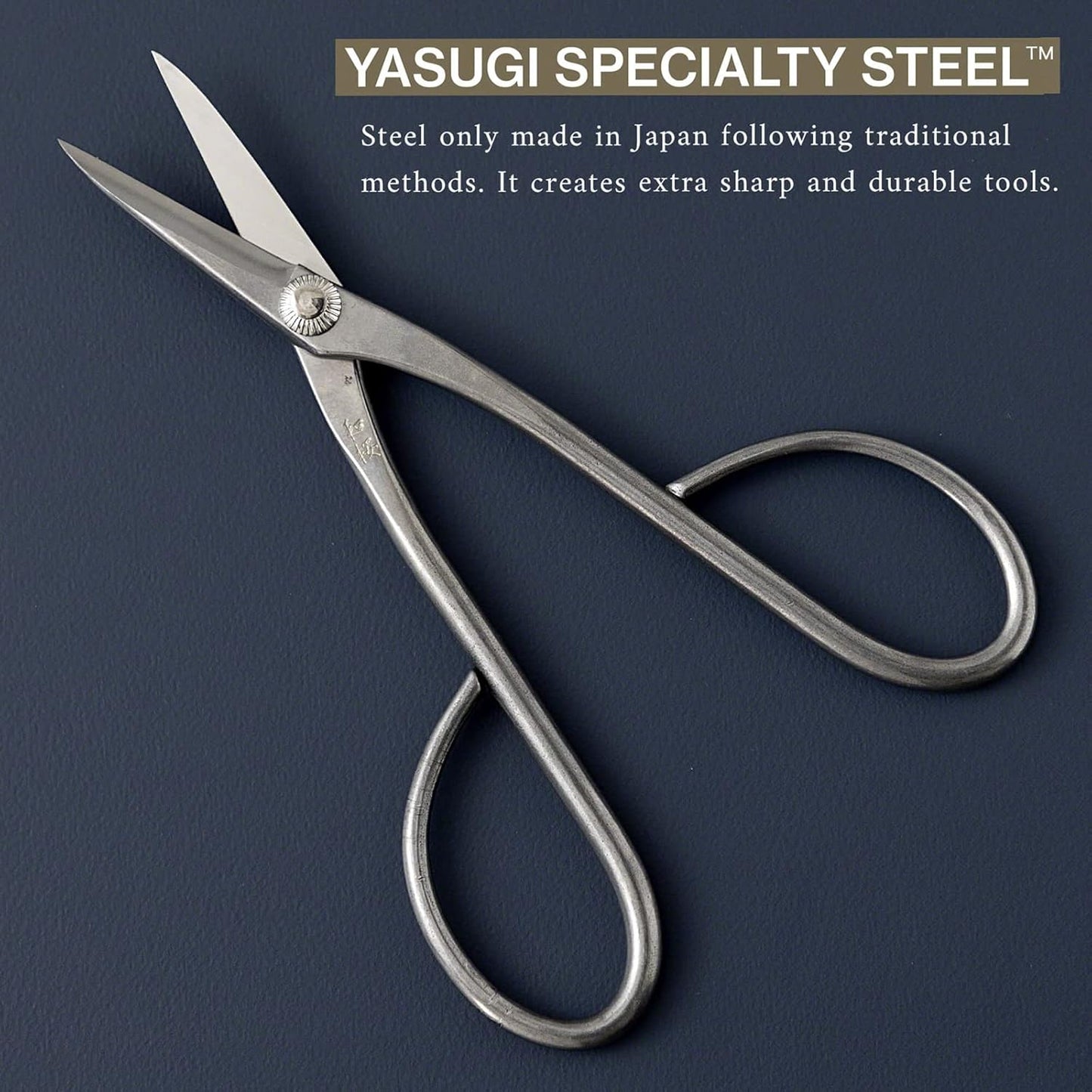 Wazakura Yasugi Stainless Steel Made in Japan Satsuki Bonsai Scissors 7.09" (180 mm), Hasami Pruning and Trimming Shears, Japanese Gardening Tools - Yasugi Stainless Steel Satsuki