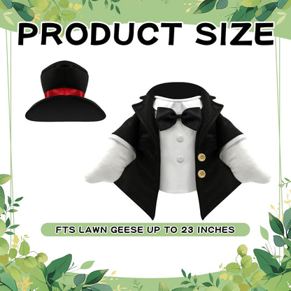 Goose Outfits Wedding Porch Goose Outfits with Suit Blazer Top Hat Bow Ties for Outdoor Garden Yard Decor