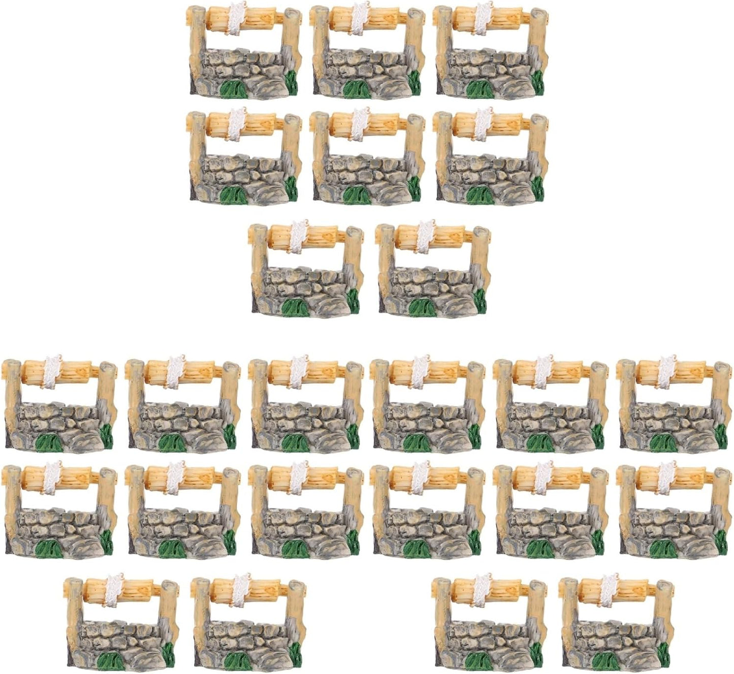 Garneck 24pcs Miniature Well Ornaments Fairy Garden Crafts Micro Statues for Scene Decor and Miniature Landscape Accessories