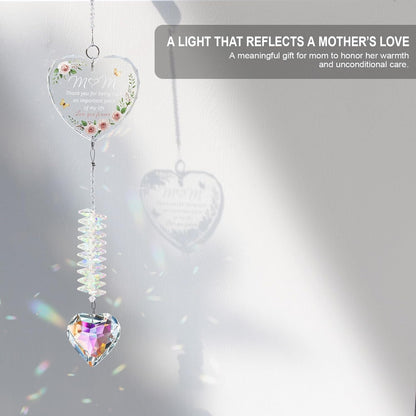 Crystal Suncatcher Gift for Mom, from Daughter or Son, Sentimental Window Hanging Ornament, Birthday Gifts for Women