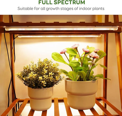 4 Bars 16" Grow Lights for Indoor Plants, 240 LEDs Full Spectrum Plant Grow Light Strips with Auto ON/Off Timer 3/9/12Hrs, 10 Brightness, 3 Switch Modes Sunlike Growing Lamps for Hydroponics Succulent