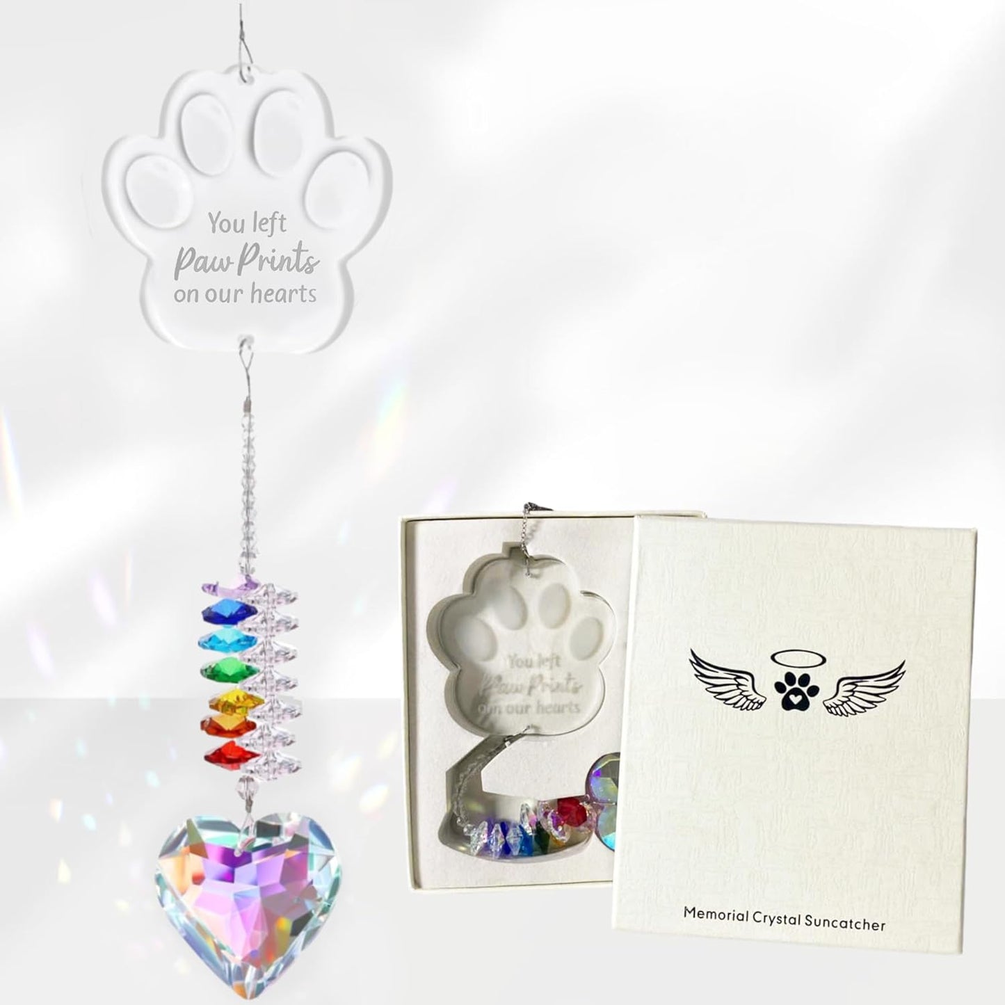 Pet Memorial Suncatcher, Loss of Dog Sympathy Gift, Dog Passing Away Gift, Pet Memorial Gifts for Dogs, Rainbow Bridge Dogs Memorials Gifts, Remembrance/Bereavement/Grieving Crystal Suncatcher