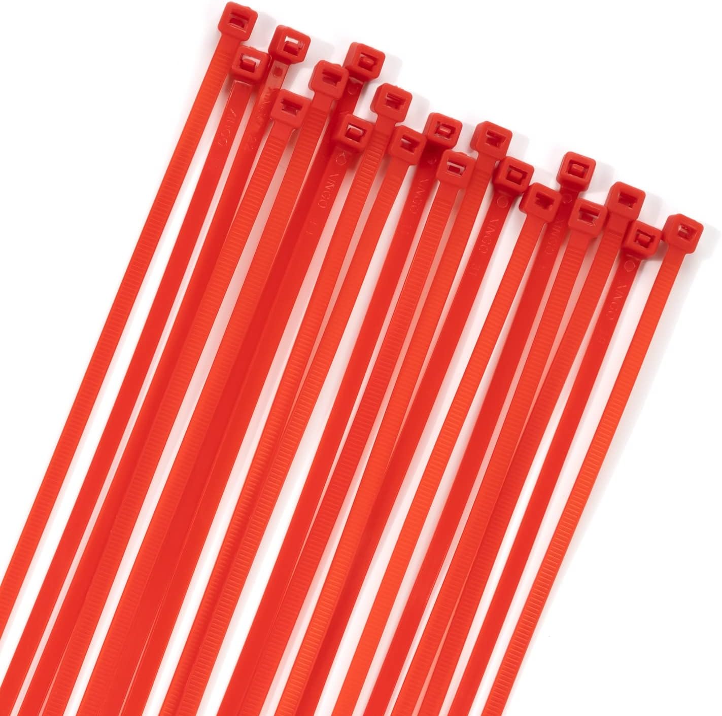 XINGO 100PCS Cable Zip Ties Heavy Duty, Premium Nylon Plastic Wire Ties with 50 Pounds Tensile Strength, Self-Locking Black Nylon Zip Ties for Indoor and Outdoor (12 inch, Red)