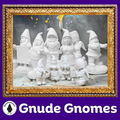 Gnometastic Gnude Gnomes - Unpainted Smoking Gnome, 8.5" Inches - DIY Paint Your Own Gnome - Funny Garden Gnomes to Paint for Adults, Outdoor or Indoor