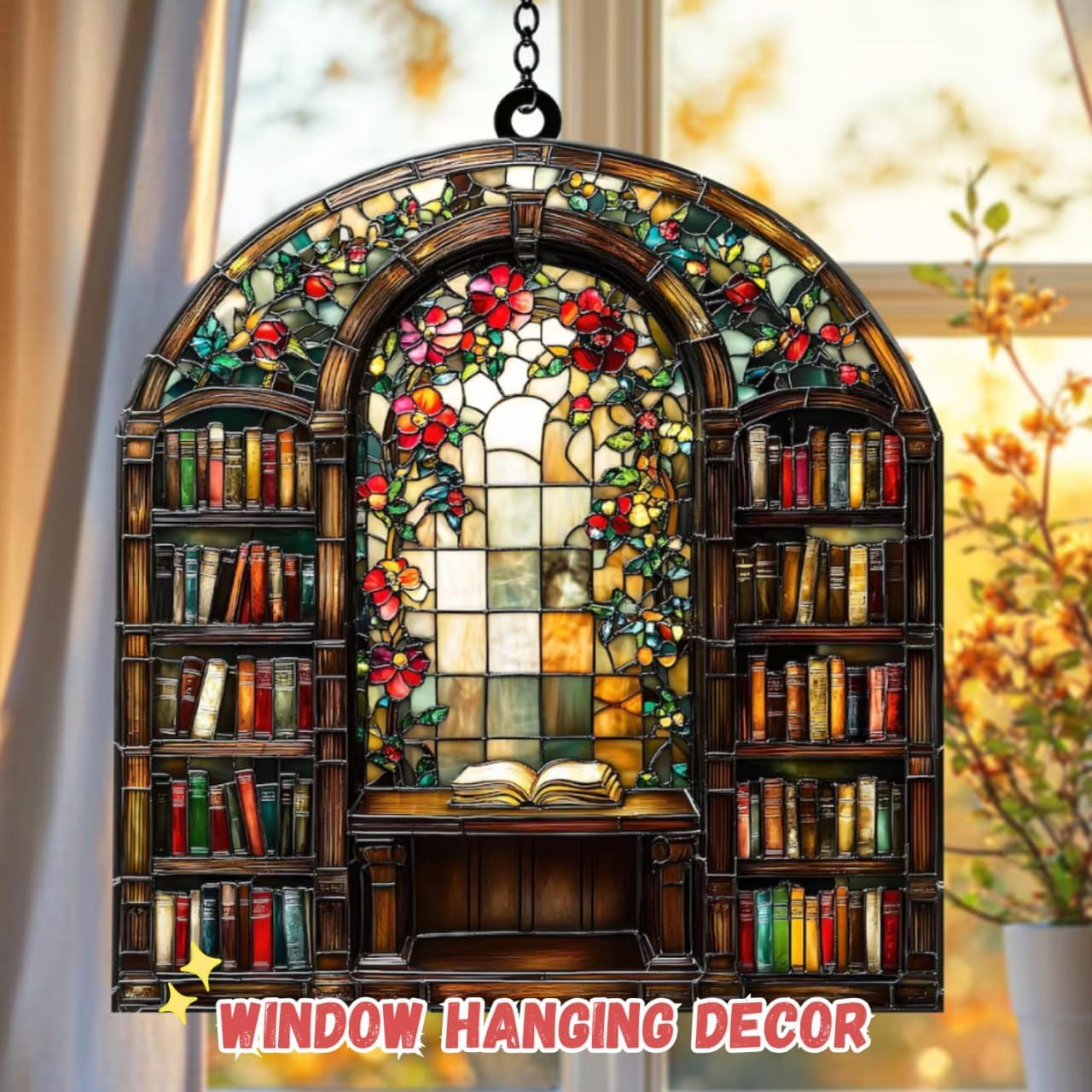 Fairy Flower Suncatcher Acrylic Window Hangings Unique Garden Gift for Mom Handmade Modern Home Decor Sun Catchers Windows Indoor Hanging Decorations Outdoor