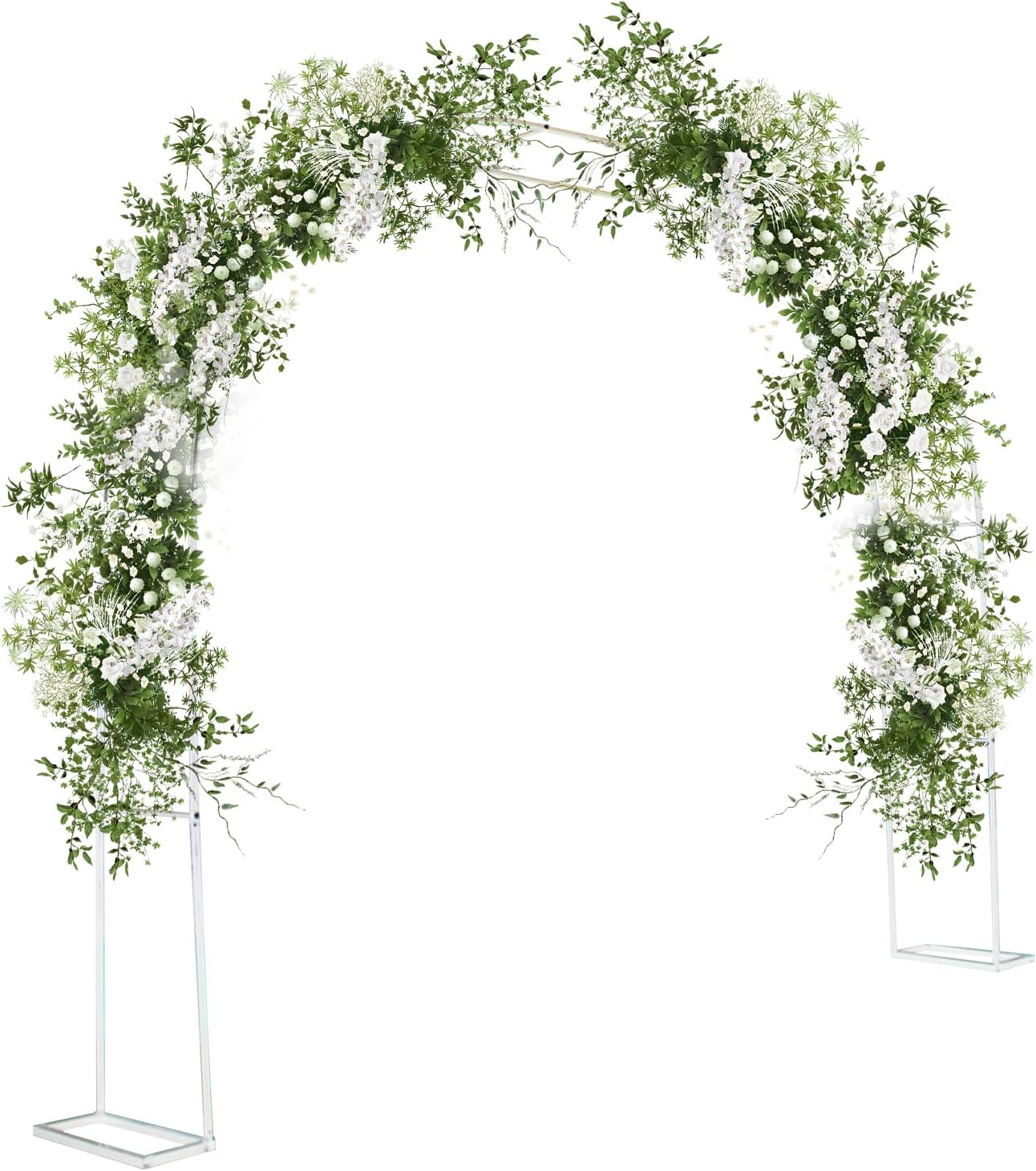Gigicloud 9.8ft x7.2ft Garden Arch Arbor, Garden Trellis for Climbing Plants Metal Pergola Arbor Wedding Arches for Ceremony for Wedding Ceremony Party Rose Lawn Courtyard Patio White