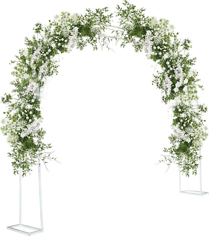 Gigicloud 9.8ft x7.2ft Garden Arch Arbor, Garden Trellis for Climbing Plants Metal Pergola Arbor Wedding Arches for Ceremony for Wedding Ceremony Party Rose Lawn Courtyard Patio White