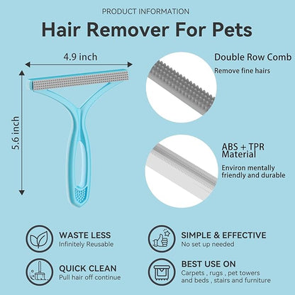 Pet Hair Remover, Dog and Cat Hair Remover, Wool Hair Remover, Carpet Rake for Pet Hair Removal