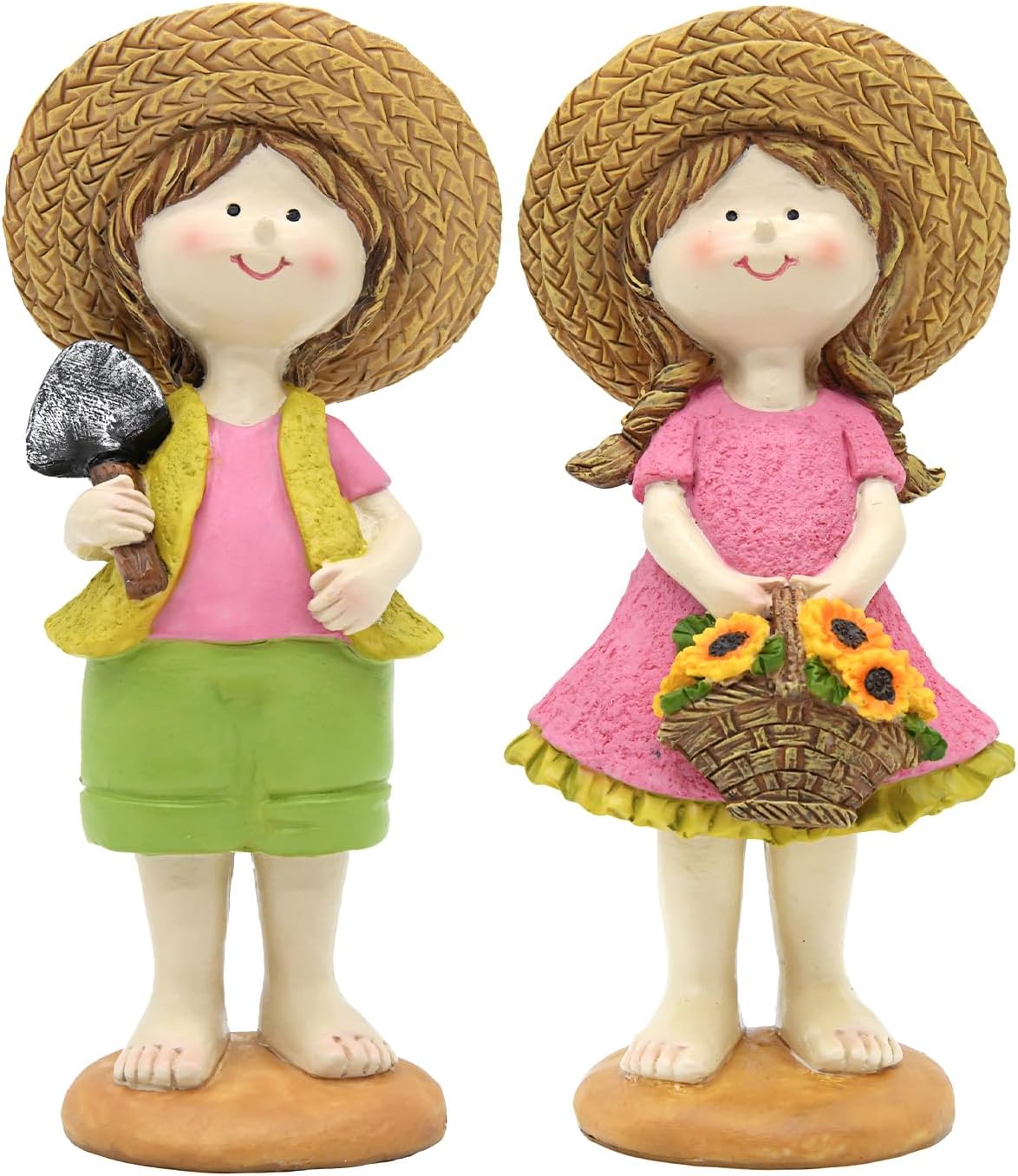 Spring Fairy Garden Figurines, Resin Summer Sunflower Garden Statue Set - H9inch Miniature Figurines Decor Indoor & Outdoor, Summer Decorations for Home, Yard, Patio Decor