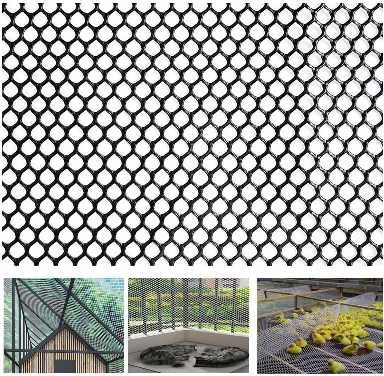 XIFENG Plastic Wire Mesh Fence Roll for Poultry Dogs Rabbit Snake Barrier, Plastic Chicken Fence Wire Fencing Mesh Poultry Netting for Garden Farm(Size:0.47in mesh-33ft L x 3.3ft W Roll,Color:Green)