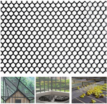 XIFENG Plastic Chicken Wire Mesh Fence Roll, Plastic Fencing Poultry Fencing Netting for Garden Fencing Farm Cats Dogs Rabbit Snake Animal Barrier(Size:0.7''mesh-98'L x 3.3'W Roll,Color:Green)