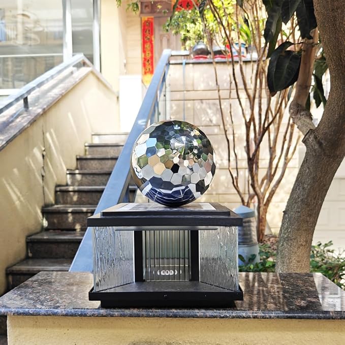 304 Stainless Steel Gazing Ball Sculptures Diamond Ball Decoration Mirror Hollow Decor Ball Reflective Garden Sphere Hollow Metal Ball Ornament Statues Gazing Globe for Home Garden (5 inch)