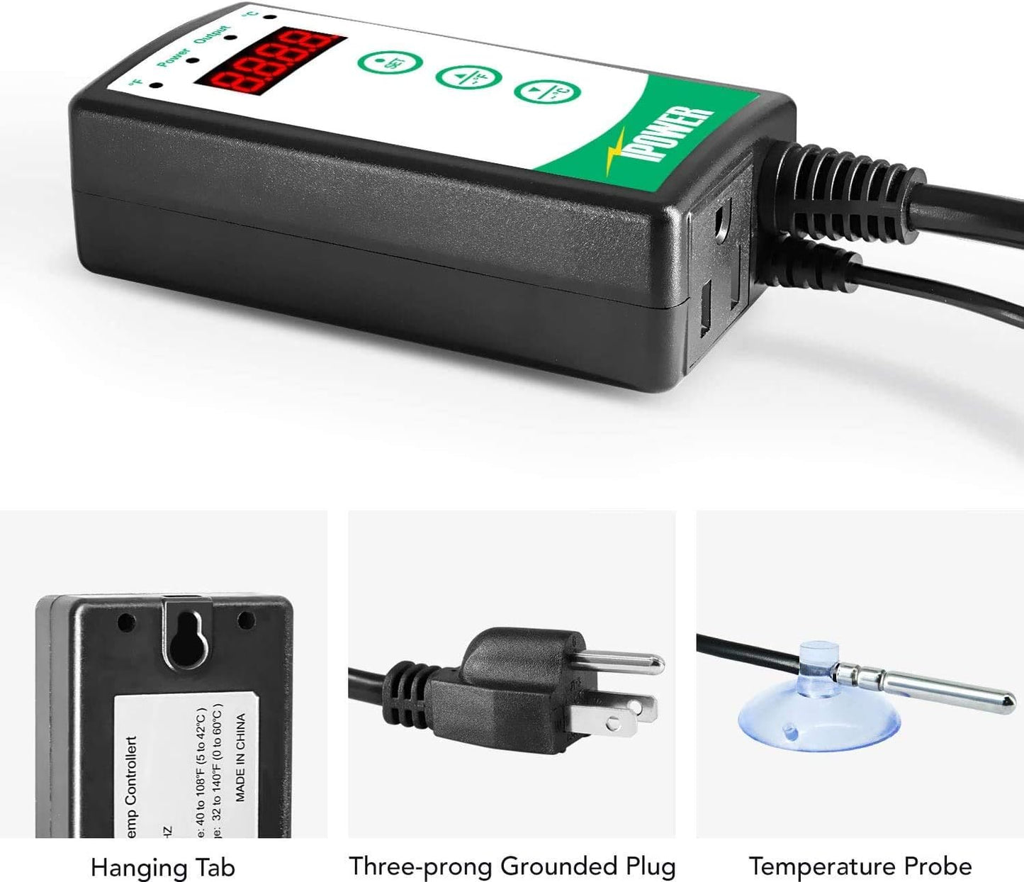iPower 2-Pack 40-108 Degrees Fahrenheit Digital Heat Mat Thermostat Controller and 10" x 20" Hydroponic Seeding Warm Pad Plant Starting Kit Combo