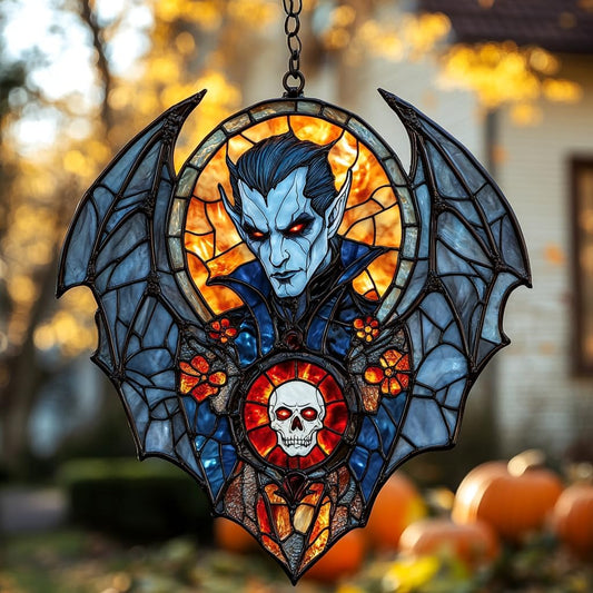 Dracula Halloween Acrylic Suncatcher Stained Glass Effect Window Car Hanging Christmas Ornament