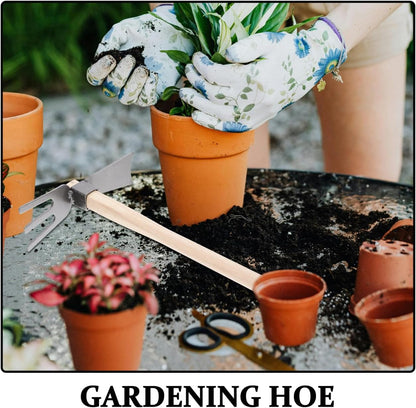 Hoe Hand Tools Garden Tool Dual Headed Hoe Hand Rake Mini Hoes Planting Gardening Hoe Hoe Garden Tool Garden Tools for Gardening Set Outdoor Iron Household Gadgets Hoes